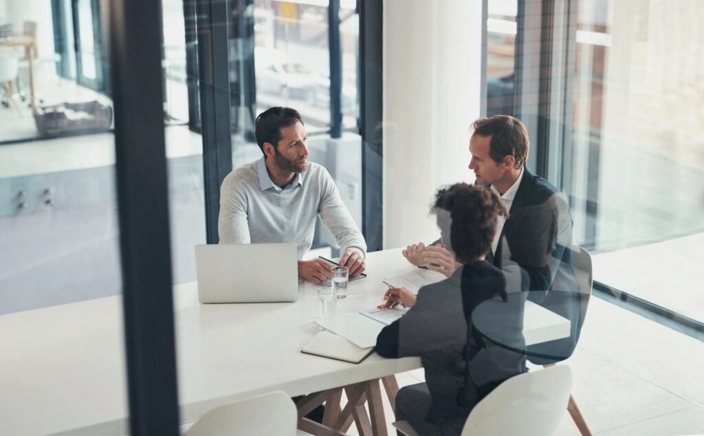 modern office meeting mortgage consultation